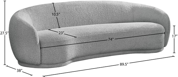Hyde Boucle Fabric / Engineered Wood / Foam Contemporary Grey Boucle Fabric Sofa - 89.5" W x 38" D x 27.5" H