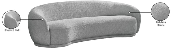 Hyde Boucle Fabric / Engineered Wood / Foam Contemporary Grey Boucle Fabric Sofa - 89.5" W x 38" D x 27.5" H