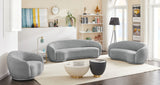 Hyde Boucle Fabric / Engineered Wood / Foam Contemporary Grey Boucle Fabric Sofa - 89.5" W x 38" D x 27.5" H