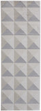 Micah Architectural Inspired Rug, Silver/Bone, 2ft - 10in x 7ft - 10in, Runner