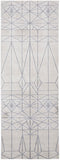 Micah Art Deco Architectural Rug, Ivory Bone/Silver, 2ft-10in x 7ft-10in, Runner