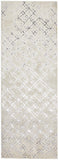 Micah Modern Metallic Trellis Rug, Ivory Bone/Silver, 2ft-10in x 7ft-10in, Runner