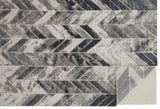 Micah Modern Metallic Chevron Rug,Silver/Black, 8ft x 11ft Area Rug