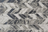 Micah Modern Metallic Chevron Rug,Silver/Black, 8ft x 11ft Area Rug