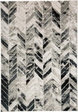 Micah Modern Metallic Chevron Rug,Silver/Black, 8ft x 11ft Area Rug