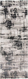 Micah Modern Abstract Rug, Ivory Bone/Black, 2ft - 10in x 7ft - 10in, Runner