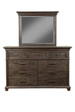 Alpine Furniture Newberry Mirror, Salvaged Grey 1468-06 Salvaged Grey Acacia Solids 44 x 3 x 36