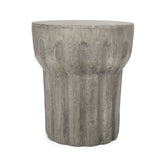 Delphinus Indoor Contemporary Lightweight Concrete Accent Side Table