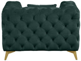 Kingdom Velvet / Plywood / Iron / Foam / Fiber Contemporary Green Velvet Chair - 44" W x 34.5" D x 29.5" H