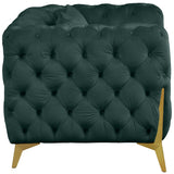 Kingdom Velvet / Plywood / Iron / Foam / Fiber Contemporary Green Velvet Chair - 44" W x 34.5" D x 29.5" H