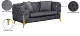 Kingdom Velvet / Plywood / Iron / Foam / Fiber Contemporary Grey Velvet Loveseat - 67" W x 34.5" D x 29.5" H