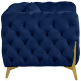 Kingdom Velvet / Plywood / Iron / Foam / Fiber Contemporary Navy Velvet Chair - 44" W x 34.5" D x 29.5" H