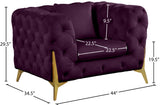 Kingdom Velvet / Plywood / Iron / Foam / Fiber Contemporary Purple Velvet Chair - 44" W x 34.5" D x 29.5" H