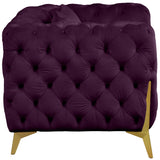 Kingdom Velvet / Plywood / Iron / Foam / Fiber Contemporary Purple Velvet Chair - 44" W x 34.5" D x 29.5" H