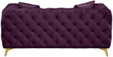 Kingdom Velvet / Plywood / Iron / Foam / Fiber Contemporary Purple Velvet Loveseat - 67" W x 34.5" D x 29.5" H