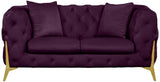 Kingdom Velvet / Plywood / Iron / Foam / Fiber Contemporary Purple Velvet Loveseat - 67" W x 34.5" D x 29.5" H