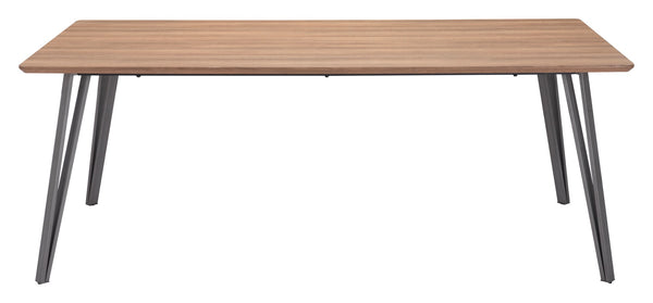 Zuo Modern Perpignan MDF, Steel Modern Commercial Grade Dining Table Brown, Gray MDF, Steel