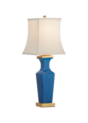 Square Blue Vase Lamp