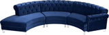 Anabella Acrylic Lucite / Velvet / Engineered Wood / Foam - Metal Contemporary Navy Velvet 3pc. Sectional - 140" W x 65" D x 31.5" H