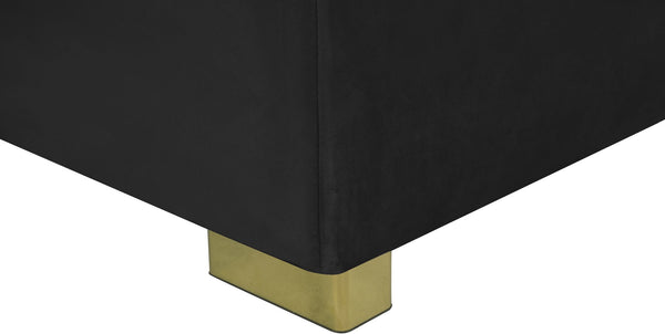 Presley Velvet / Engineered Wood / Metal / Foam Contemporary Black Velvet 3pc. Sectional - 134" W x 70" D x 31.5" H