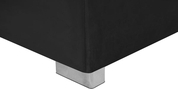 Presley Velvet / Engineered Wood / Metal / Foam Contemporary Black Velvet 3pc. Sectional - 134" W x 70" D x 31.5" H
