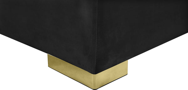 Presley Velvet / Engineered Wood / Metal / Foam Contemporary Black Velvet 3pc. Sectional - 134" W x 70" D x 31.5" H