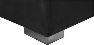 Presley Velvet / Engineered Wood / Metal / Foam Contemporary Black Velvet 3pc. Sectional - 134" W x 70" D x 31.5" H