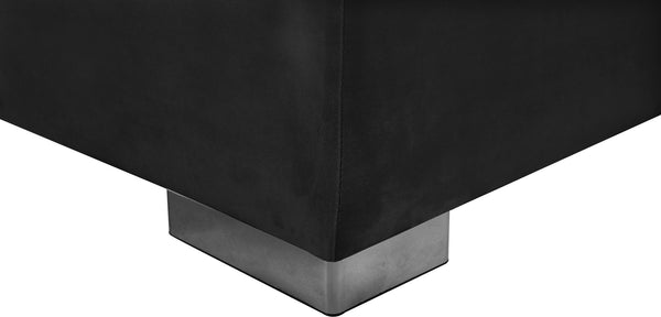 Presley Velvet / Engineered Wood / Metal / Foam Contemporary Black Velvet 3pc. Sectional - 134" W x 70" D x 31.5" H