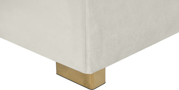Presley Velvet / Engineered Wood / Metal / Foam Contemporary Cream Velvet 3pc. Sectional - 134" W x 70" D x 31.5" H