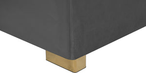 Presley Velvet / Engineered Wood / Metal / Foam Contemporary Grey Velvet 3pc. Sectional - 134" W x 70" D x 31.5" H