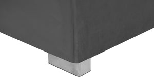 Presley Velvet / Engineered Wood / Metal / Foam Contemporary Grey Velvet 3pc. Sectional - 134" W x 70" D x 31.5" H