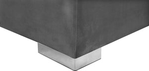 Presley Velvet / Engineered Wood / Metal / Foam Contemporary Grey Velvet 3pc. Sectional - 134" W x 70" D x 31.5" H