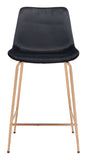 Zuo Modern Tony 100% Polyester, Plywood, Steel Modern Commercial Grade Counter Stool Black, Gold 100% Polyester, Plywood, Steel