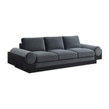 Sagebrook Home Contemporary 3- Seater Bolster Sofa - Black Wood Base - Dark Gr 17046-03 Gray Non-woven Fabric