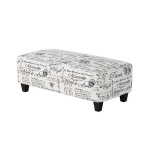 Fusion 100-C Transitional Cocktail Ottoman 100-C Francaise Ebony 49" Wide Cocktail Ottoman
