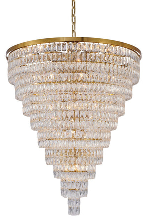 Bethel Gold Chandelier in Metal & Crystal