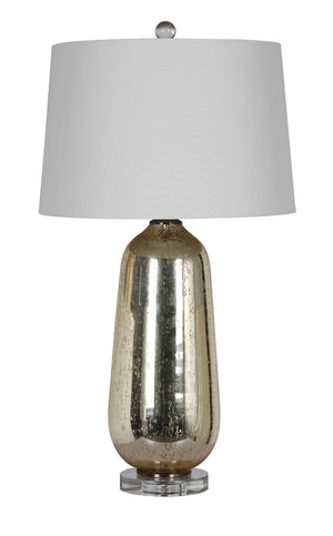 Bethel Antique Gold Table Lamp in Metal & Crystal