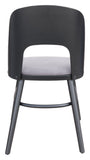 Zuo Modern Iago 100% Polyester, Rubberwood Scandinavian Commercial Grade Dining Chair Set - Set of 2 Gray, Black 100% Polyester, Rubberwood