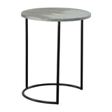 Sagebrook Home Contemporary Metal, Set of 2 -  22/24" Round Side Tables, Ombre Gray/mo 15219-03 Multi Iron