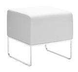 Zuo Modern Plush 100% Polyurethane, Plywood, Steel Modern Commercial Grade Ottoman White, Chrome 100% Polyurethane, Plywood, Steel