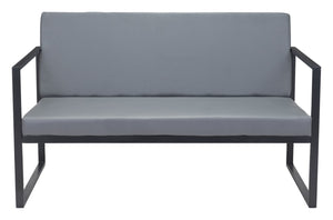 Zuo Modern Claremont 100% Polyurethane, Plywood, Steel Modern Commercial Grade Sofa Gray, Black 100% Polyurethane, Plywood, Steel