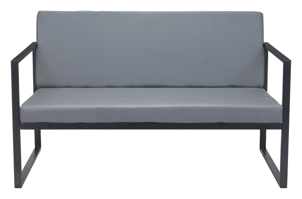 Zuo Modern Claremont 100% Polyurethane, Plywood, Steel Modern Commercial Grade Sofa Gray, Black 100% Polyurethane, Plywood, Steel