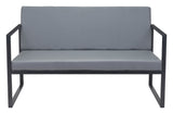 Zuo Modern Claremont 100% Polyurethane, Plywood, Steel Modern Commercial Grade Sofa Gray, Black 100% Polyurethane, Plywood, Steel