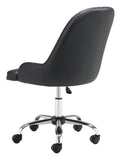 Zuo Modern Space 100% Polyurethane, Plywood, Steel Modern Commercial Grade Office Chair Black, Chrome 100% Polyurethane, Plywood, Steel