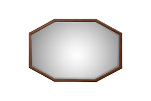 Trig Mirror - Octagonal Beveled Glass Accent with Pine Frame for Bedroom and Home Decor Style