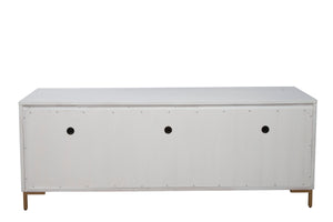 Alpine Furniture Madelyn TV Console 2010-10 White Mahogany Solids & Veneer 64 x 18 x 24