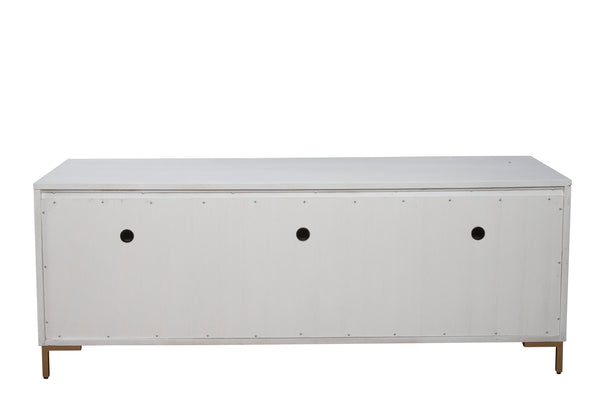 Alpine Furniture Madelyn TV Console 2010-10 White Mahogany Solids & Veneer 64 x 18 x 24