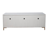 Alpine Furniture Madelyn TV Console 2010-10 White Mahogany Solids & Veneer 64 x 18 x 24