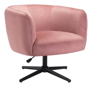 Zuo Modern Elia 100% Polyester, Plywood, Steel Modern Commercial Grade Accent Chair Pink, Black 100% Polyester, Plywood, Steel