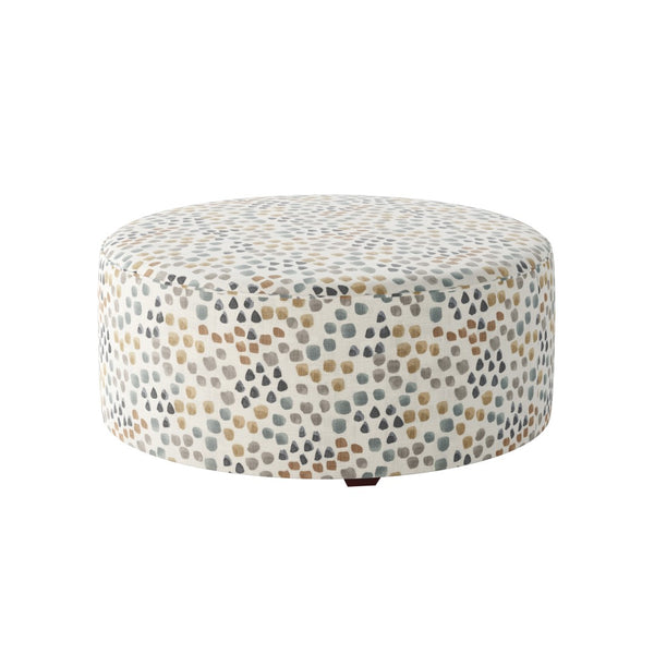 Fusion 140-C Transitional Cocktail Ottoman 140-C Freesia Denim 39" Round Cocktail Ottoman